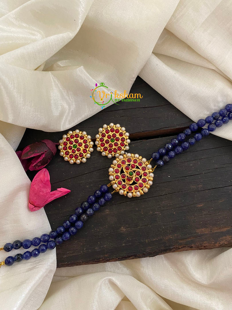 Traditional Kemp High Neck Choker-Blue-K004