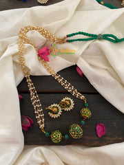 Traditional Kemp Rudraksha Pearl Mala-Green-K013