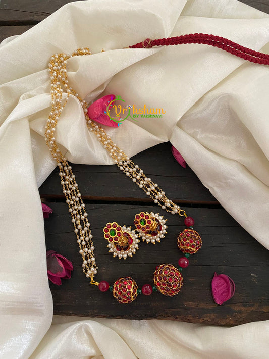 Traditional Kemp Rudraksha Pearl Mala-Red-K015