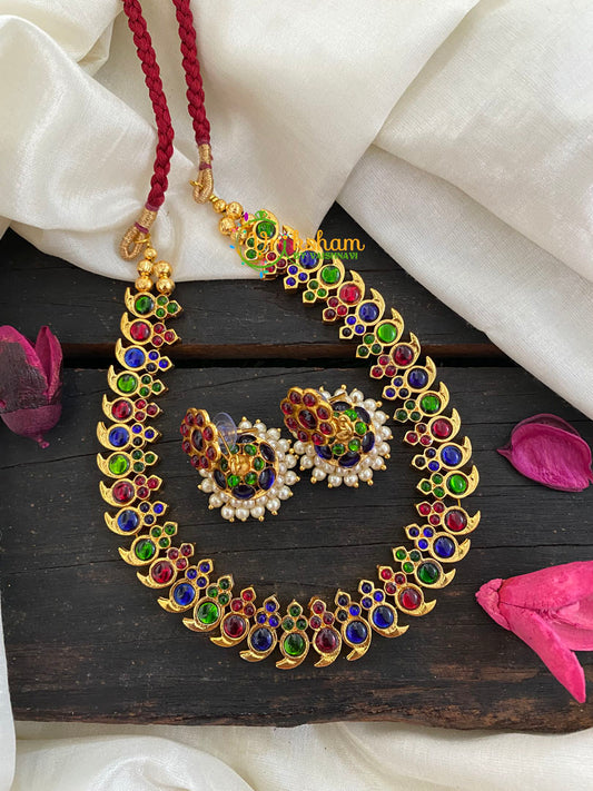 Traditional Kemp Neckpiece- Blue Red Green-K022