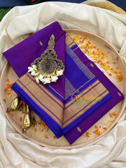 Purple Paithani Pure Silk Saree with Blue Border -VS772