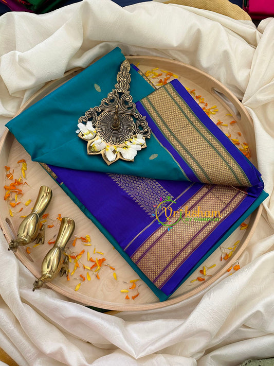 Teal Blue Paithani Pure Silk Saree -VS775