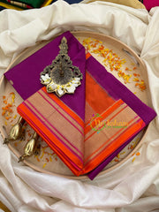 Majanta with Orange Border Paithani Pure Silk Saree -VS778