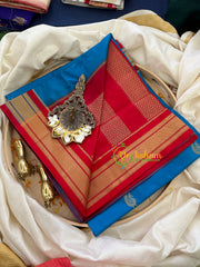 Light Blue with Red Border Paithani Pure Silk Saree -VS784