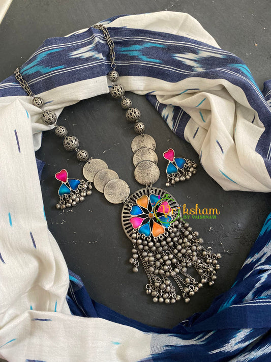 Silver Look Alike Afghani Pendant Chain -S724