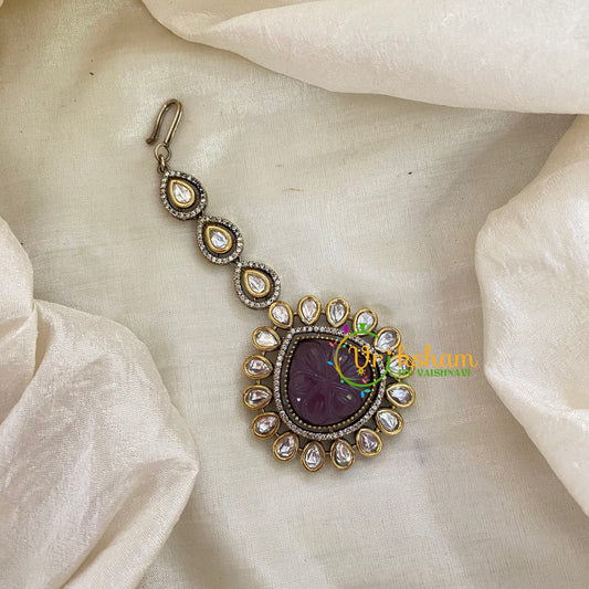 Purple Victorian Diamond Maang Tikka -VV510