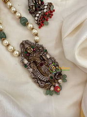 Pearls and Beads Victorian Diamond Vishnu Pendant Neckpiece-VV200