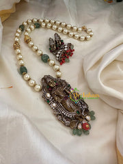 Pearls and Beads Victorian Diamond Vishnu Pendant Neckpiece-VV200