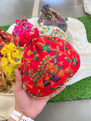Return Gift Potli Bags -Embroidered Potli bag -6 pieces Set-RG001