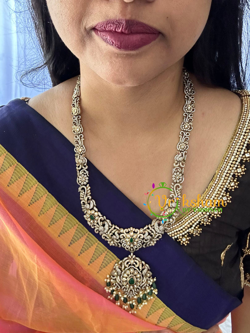 Green Victorian Diamond Long Neckpiece -VV138