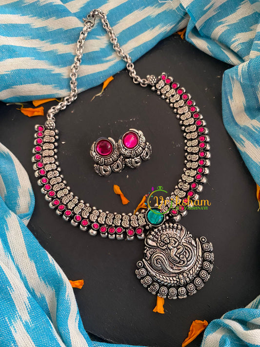 Narthana Krishna Pendant Kolhapuri Temple Choker-S0279