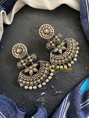 Oxidized German Silver Danglers -White-S760