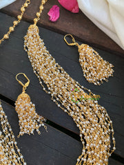 Layered Pearl and Gold Bead Malai -G4703