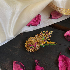 AD Stone Gold Saree Pin -The Kumbh Brooch-G5776