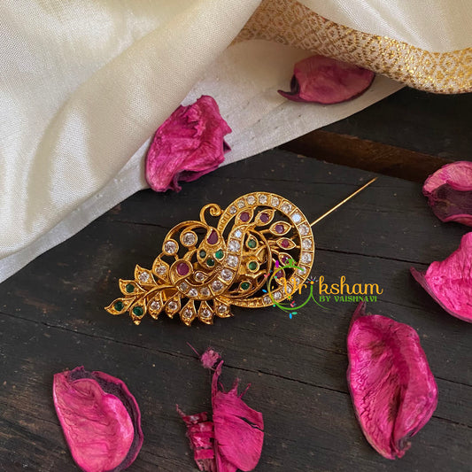 AD Stone Gold Saree Pin -The Climber Brooch-G5781