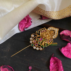 AD Stone Gold Saree Pin -The Lakshmi Brooch-G5788