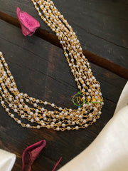 Multilayered Pearl Malai-Round Tiny Pearls-G4721