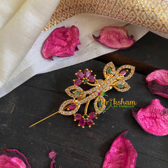 AD Stone Gold Saree Pin -The Arrow Brooch-G5798