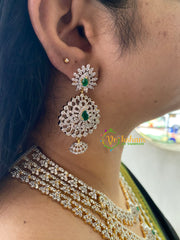 Bridal Layered American Diamond Haram-Green-G6959