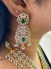 Bridal Layered American Diamond Haram-Green-G6960