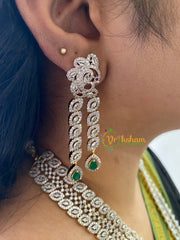 Bridal Layered American Diamond Haram-Green-G6963