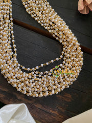 Multilayered Pearl Malai-Round Tiny Pearls-G4723