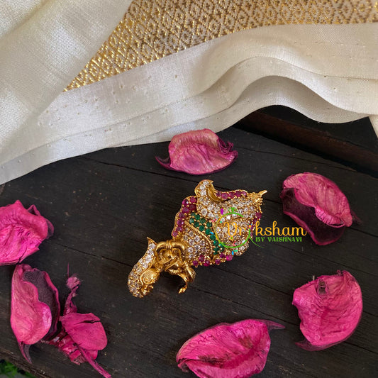 AD Stone Gold Saree Pin -The Dancing Girl Brooch-G5815