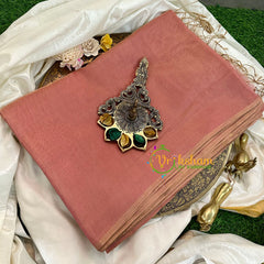 Pink Gold Maheshwari Tissue Saree -VS1611