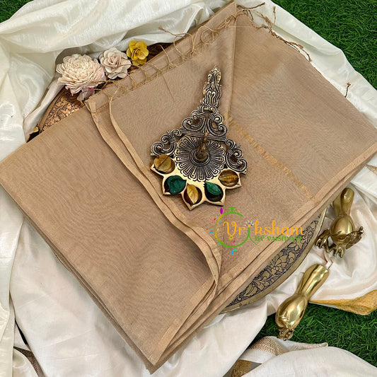 Light Gold Maheshwari Tissue Saree -Trisha Gold Tissue Saree -VS1612