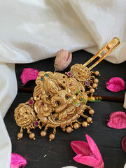 Gold Look Alike Temple Lakshmi Hairclip- 3 Lakshmi -H203