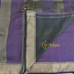 Purple Kattam Maheshwari Silk Cotton Saree -VS1606