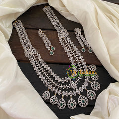 Bridal Layered American Diamond Haram-Green-G6963