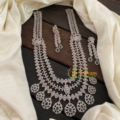 Bridal Layered American Diamond Haram-Green-G6963