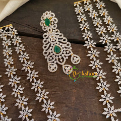 Bridal Layered American Diamond Haram-Green-G6960