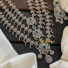 Bridal Layered American Diamond Haram-Green-G6960