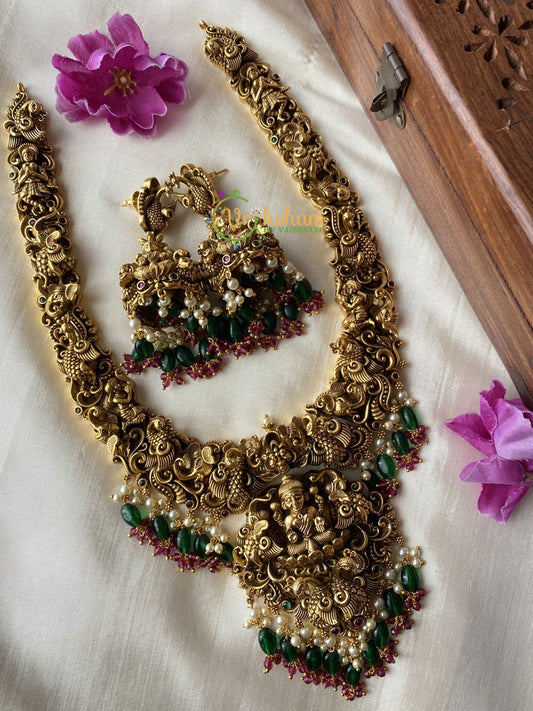 Antique Lakshmi Temple Haram -Intricately designed Lakshmi Neckpiece -G2205