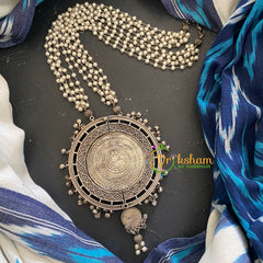 Silver Afghani Neckpiece with Pendant-10-S257