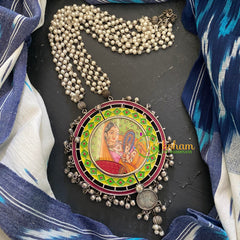 Silver Afghani Neckpiece with Pendant–17-S266
