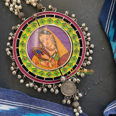 Silver Afghani Neckpiece with Pendant–16-S265