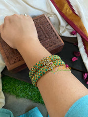 Kada Kundan Bangle -Green Matt-G4835