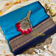 Blue Kattam Silk Cotton Saree -VS1731