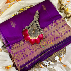 Purple Silk Cotton Saree -VS1724