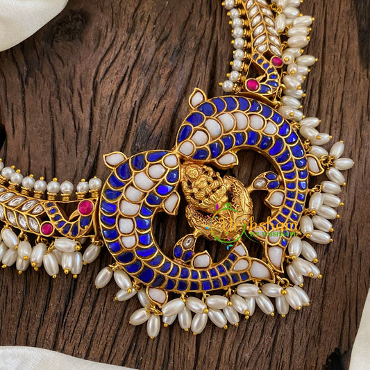 Jadau Kundan Temple Guttapusalu Neckpiece -J1272