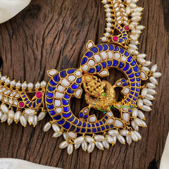 Jadau Kundan Temple Guttapusalu Neckpiece -J1272