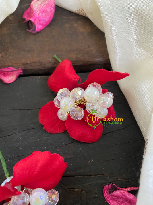 Red Flower Bridal Hair Accessory-H149