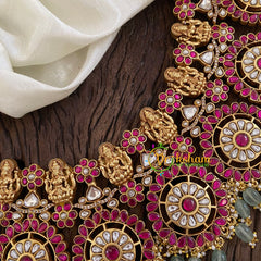 Coin Style Precious Jadau Kundan Short Neckpiece -J1378