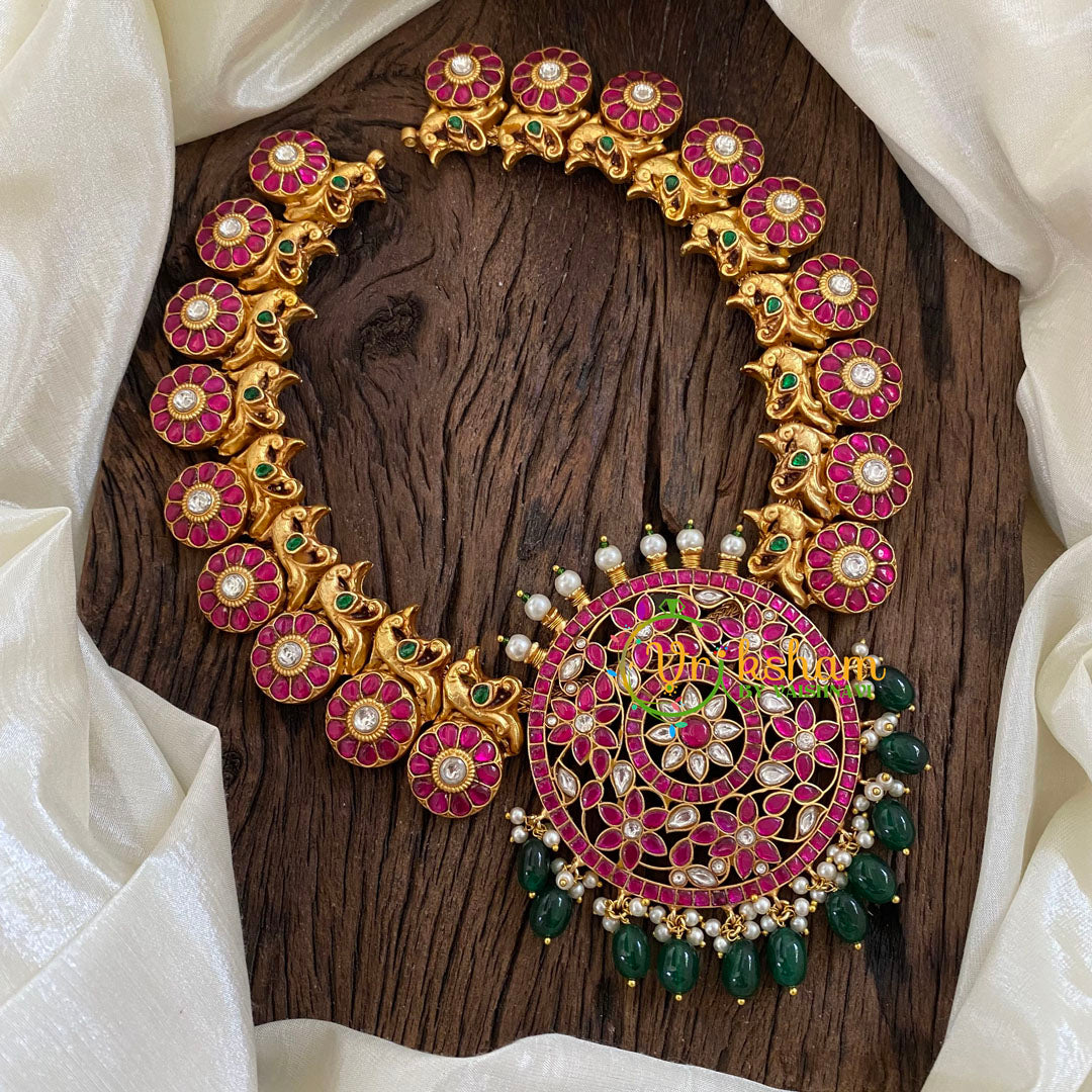 Precious Jadau Kundan Coin Style Short Neckpiece -J1274