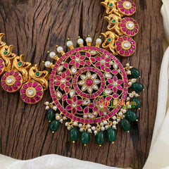 Precious Jadau Kundan Coin Style Short Neckpiece -J1274