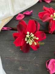 Red Flower Bridal Hair Accessory-H153