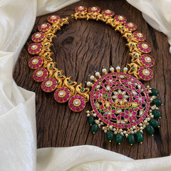 Precious Jadau Kundan Coin Style Short Neckpiece -J1274